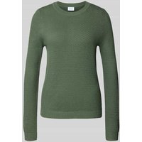Vila Strickpullover mit gerippten Abschlüssen Modell 'dalo' in Schilf, Größe L von Vila
