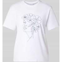 Vila T-Shirt mit Motiv-Print Modell 'NORA' in Offwhite, Größe L von Vila