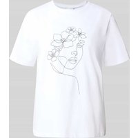 Vila T-Shirt mit Motiv-Print Modell 'NORA' in Offwhite, Größe M von Vila