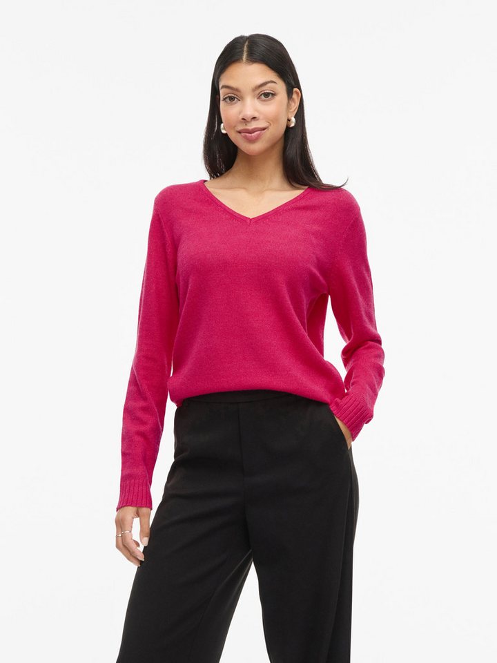 Vila V-Ausschnitt-Pullover VIRIL V-NECK L/S KNIT TOP - NOOS von Vila