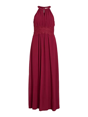 Vila VIMILINA Halterneck Maxi Dress/SU - NOOS (as3, Numeric, Numeric_38, Regular, Regular, Beet red) von Vila