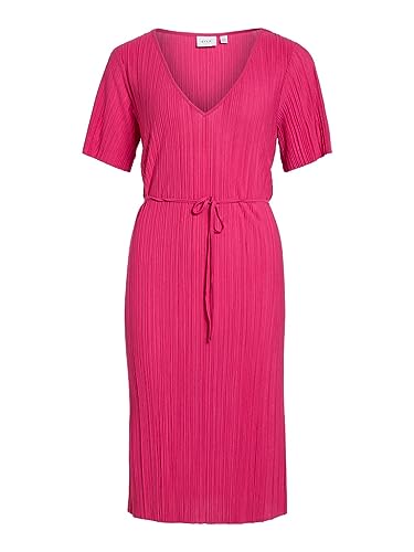 Vila VIPLISA V-Neck S/S Dress/SU/VOL Pink Yarrow - L von Vila