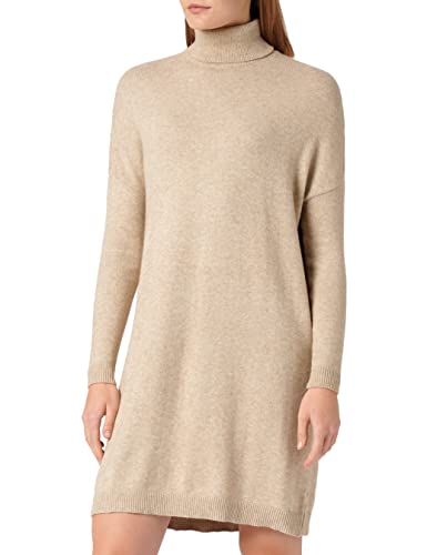 Vila Damen Viril Rollneck L/S strik tunika - Noos Pullover, Natural Melange, XS EU von Vila