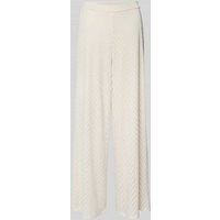 Vila Wide Leg Stoffhose mit Lochmuster Modell 'DELAIA' in Ecru, Größe XL von Vila