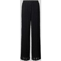 Vila Wide Leg Stoffhose mit Strukturmuster Modell 'LUMENA' in Black, Größe S von Vila