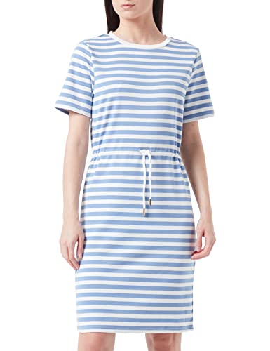 VILA Women's VITINNY Waist Detail S/S Dress/L SU Minikleid, English Manor/Stripes:White, M von Vila