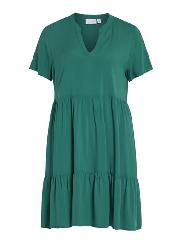 Vipaya V-Neck S/S Dress - Noos (DE/NL/SE/PL, Numerisch, 38, Regular, Regular, Ultramarine Green) von Vila
