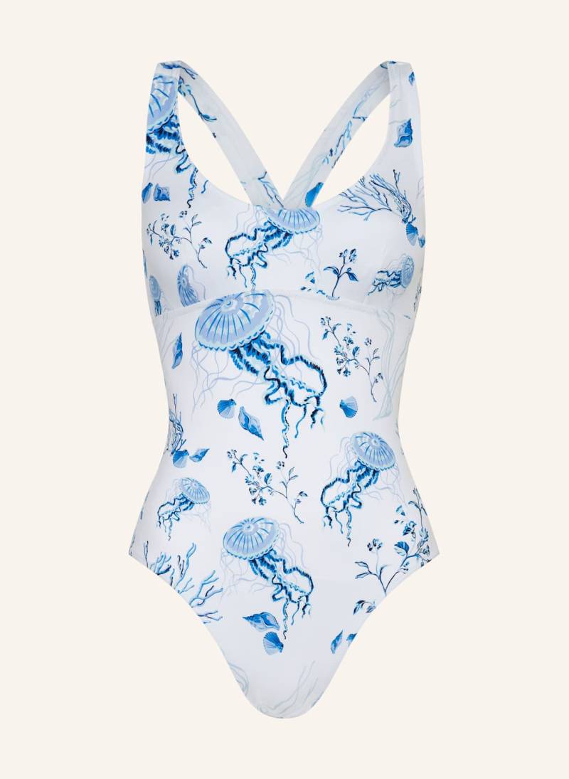 Vilebrequin Badeanzug Medusa And Shells weiss von Vilebrequin