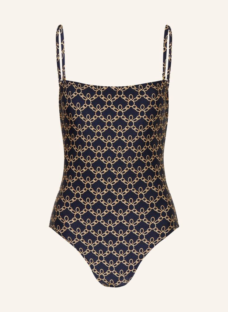 Vilebrequin Bandeau-Badeanzug Facette blau von Vilebrequin