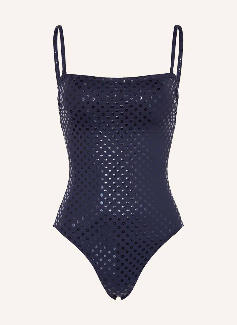 Vilebrequin Bandeau-Badeanzug Relief Sparkling Facette blau von Vilebrequin