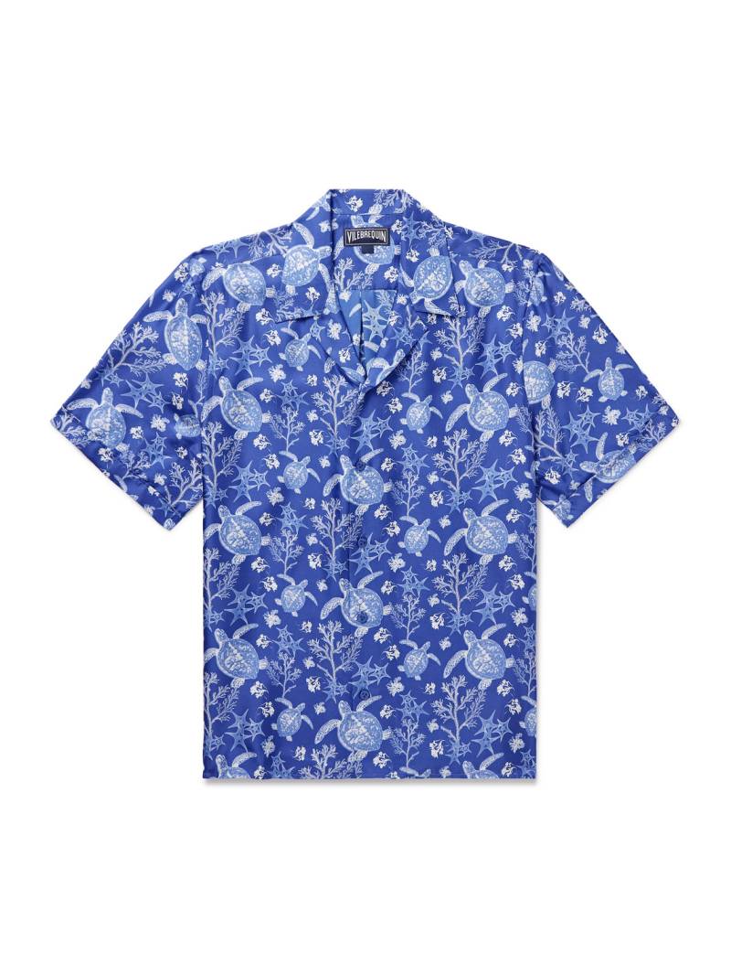 Vilebrequin - Charli Camp-Collar Printed Silk-Twill Shirt - Men - Blue - L von Vilebrequin