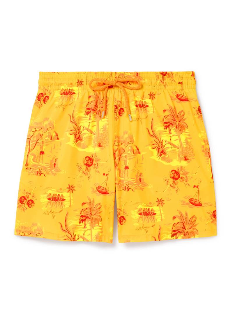 Vilebrequin - Mahina Straight-Leg Mid-Length Printed Recycled Swim Shorts - Men - Yellow - M von Vilebrequin