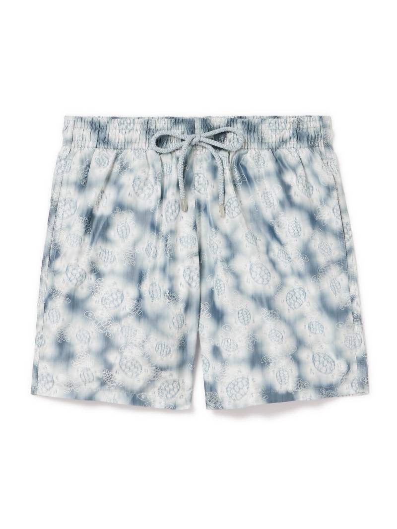 Vilebrequin - Maison BUCOL Moopea Straight-Leg Mid-Length Embroidered Printed Recycled Swim Shorts - Men - Blue - S von Vilebrequin