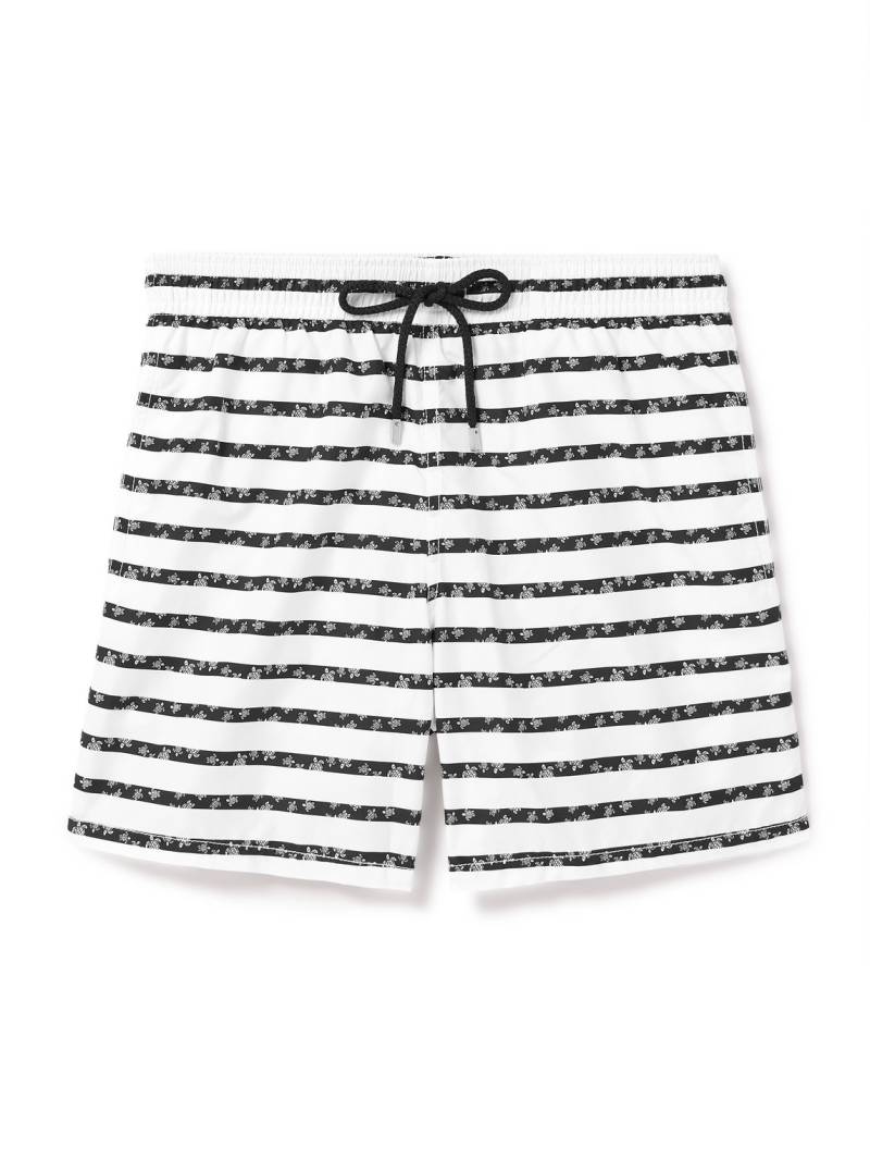 Vilebrequin - Moorea Straight-Leg Mid-Length Striped Recycled Swim Shorts - Men - White - L von Vilebrequin