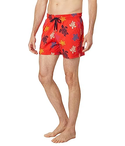 Vilebrequin Ronde des Tortues Multicolores Stretch-Badeshorts Für Herren Mohnrot, Coquelicot, XXL von Vilebrequin