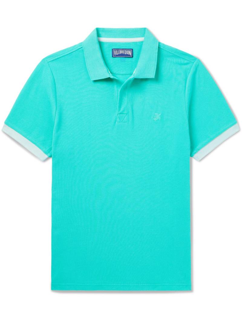 Vilebrequin - Slim-Fit Logo-Embroidered Organic Cotton-Piqué Polo Shirt - Men - Blue - XL von Vilebrequin