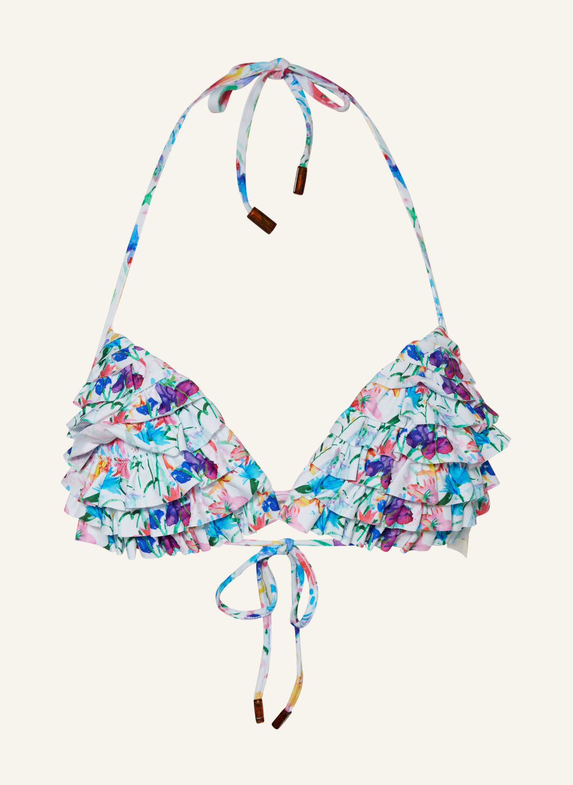 Vilebrequin Triangel-Bikini-Top Happy Flowers blau von Vilebrequin