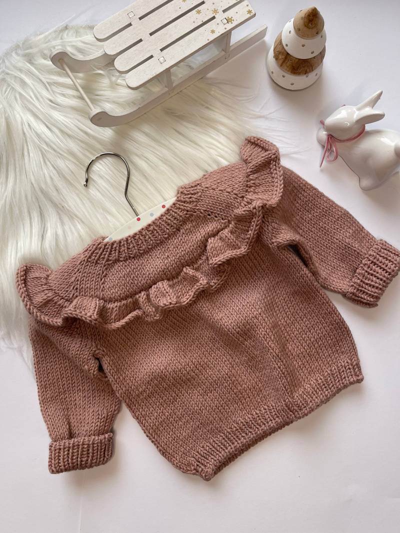 Baby Jumper Aus Merinowolle Mit Knopf Hinten von VilkaLea