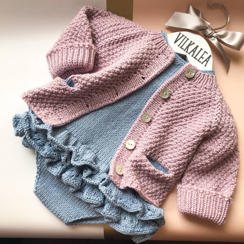 Baby Strickjacke Mantel Aus 100% Merinowolle von VilkaLea