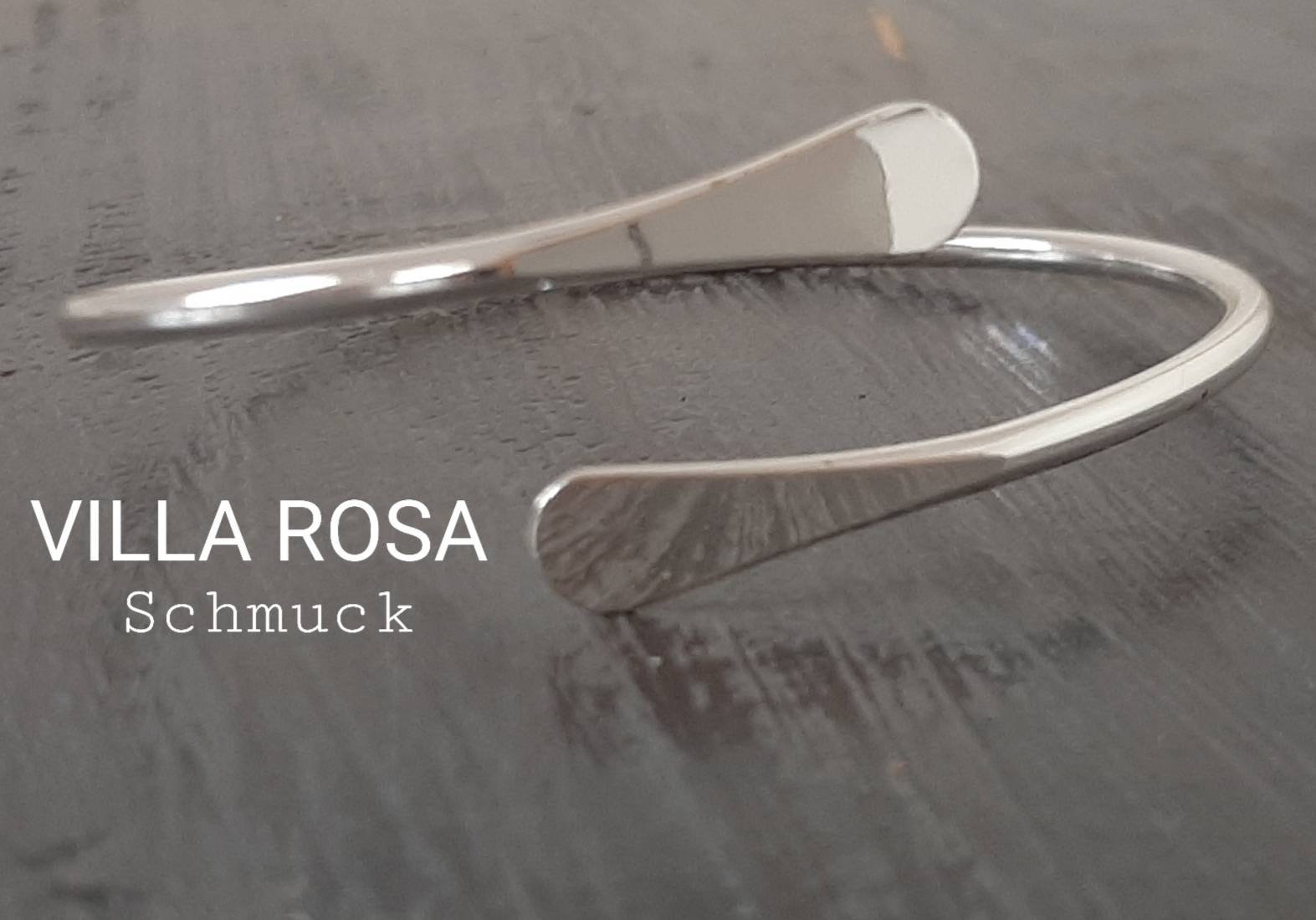 Armreif Silber Messing Plattiert Minimalistisch Schlicht Damenschmuck Silberschmuck von VillaRosaSchmuck