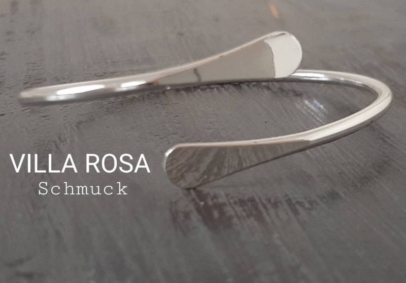Armreif Silber Messing Plattiert Minimalistisch Schlicht Damenschmuck Silberschmuck von VillaRosaSchmuck