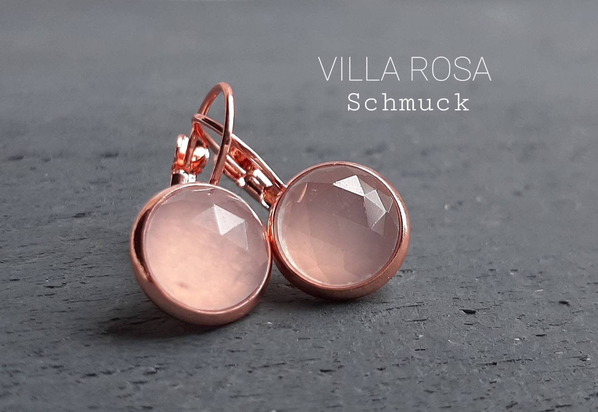 Jade Edelstein Ohrringe Rosegold Rosegoldohrringe Schmuck Edelsteinschmuck Ohrhänger von VillaRosaSchmuck