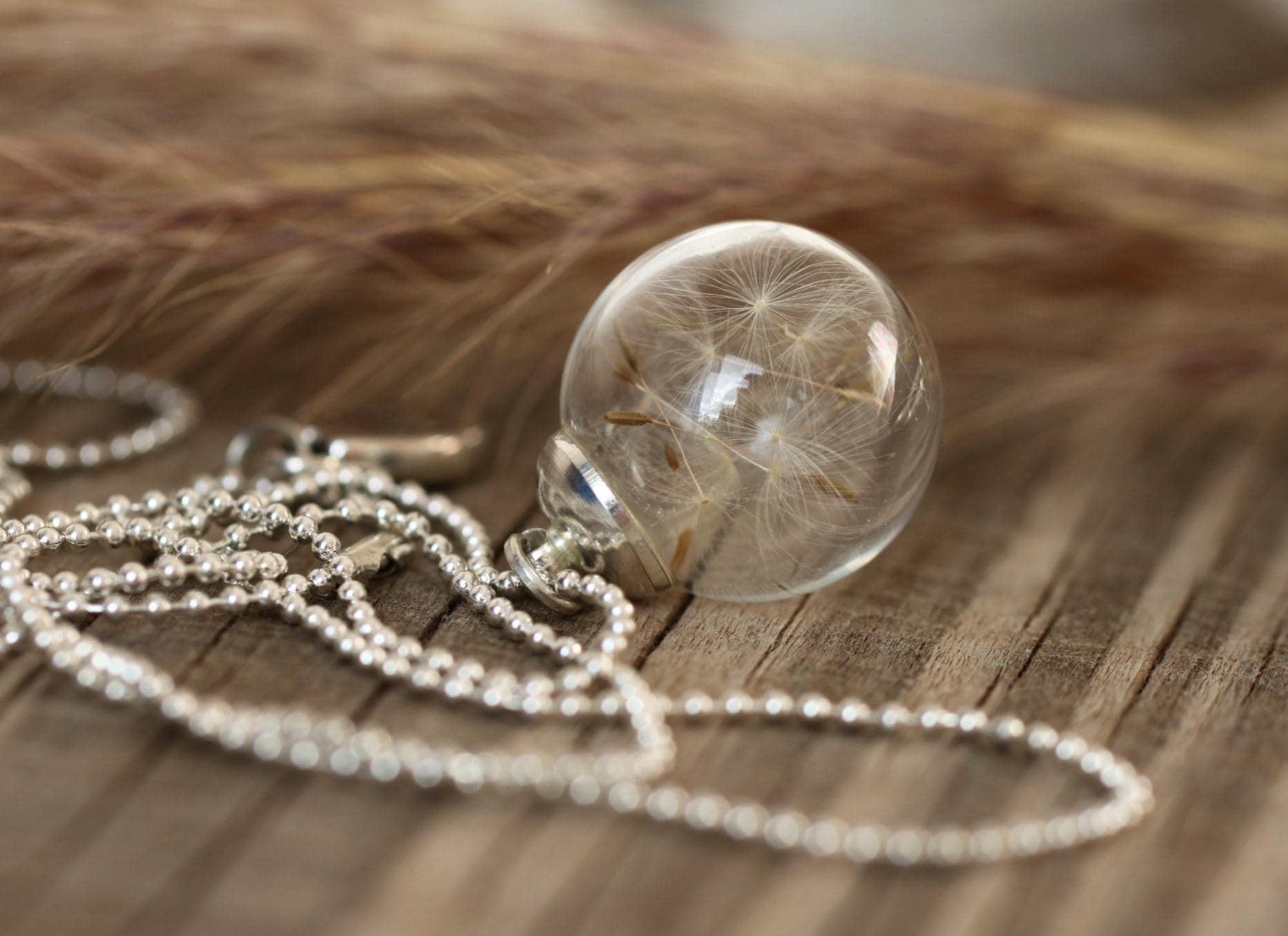 Pusteblumen Kette Mit Anhänger Silber Gute Besserung Personalisierbar Glücksbringer Handgemachtes Geschenk Für Sie Make A Wish Glück von VillaRosaSchmuck