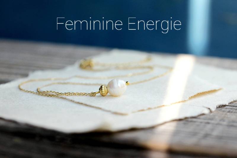 Süßwasserperlenkette - Fine Pearl Necklace, 18K Vergoldet Sterling Silber 925, Edles Geschenk Für Mama Oder Freundin, Personalisierbar von VillaRosaSchmuck