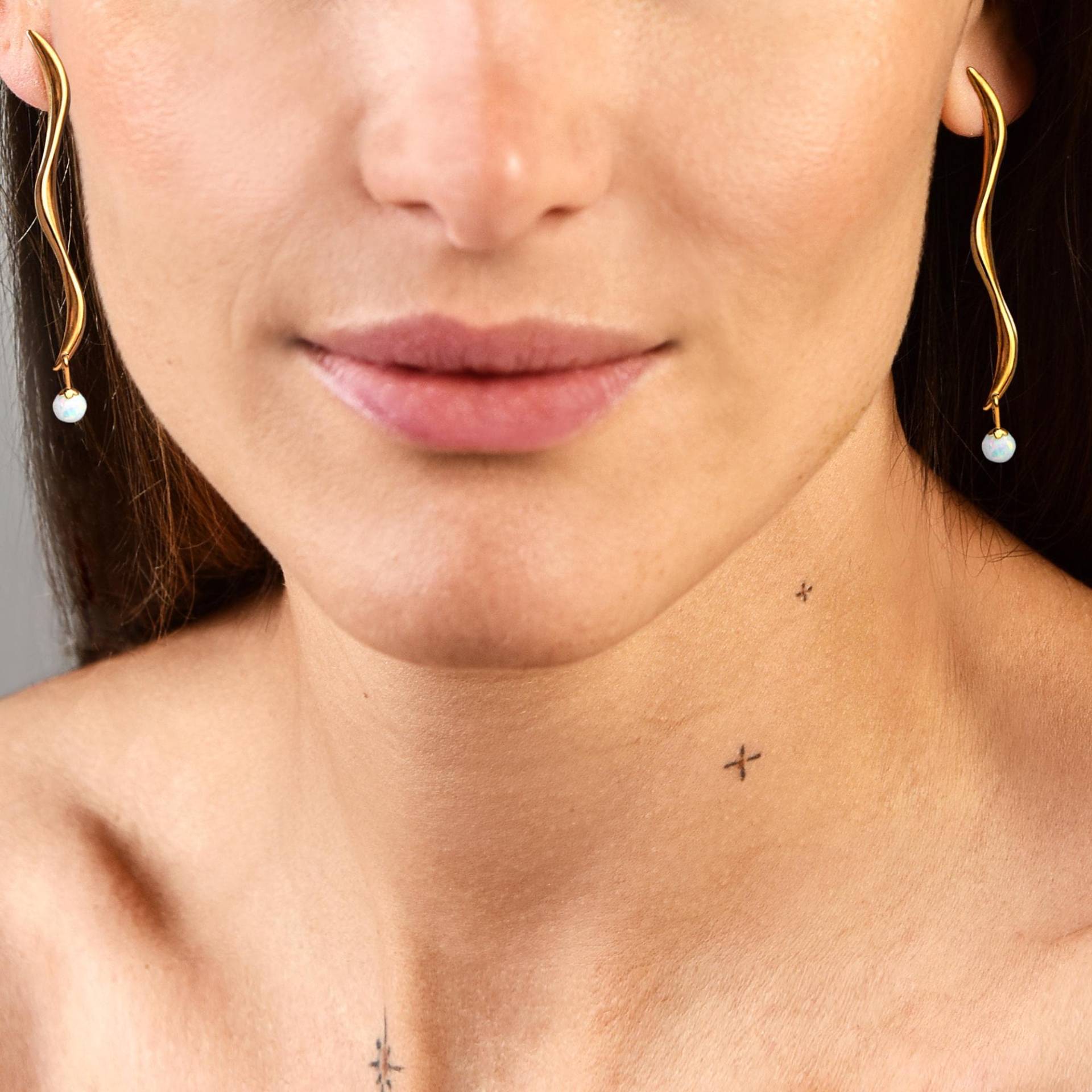 Original 60Iger Ohrringe Opal Tropfen. Upcycled Reworked von VillaSorgenfrei