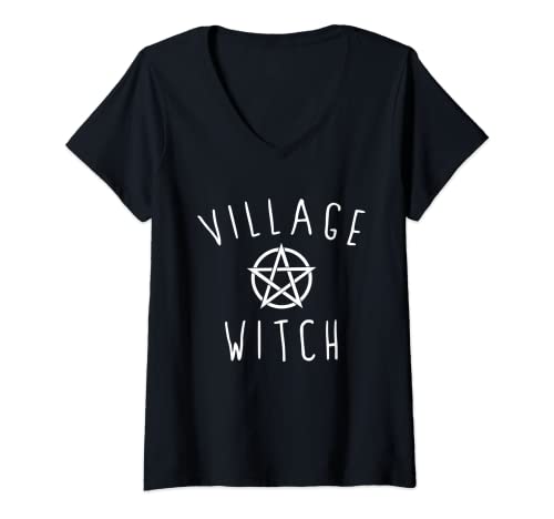 Damen Village Witch Halloween Wicca Wiccan Witchcraft T-Shirt mit V-Ausschnitt Damen Village Witch Halloween Wicca Wiccan Witchcraft T-Shirt mit V-Ausschnitt von Village Witch Halloween