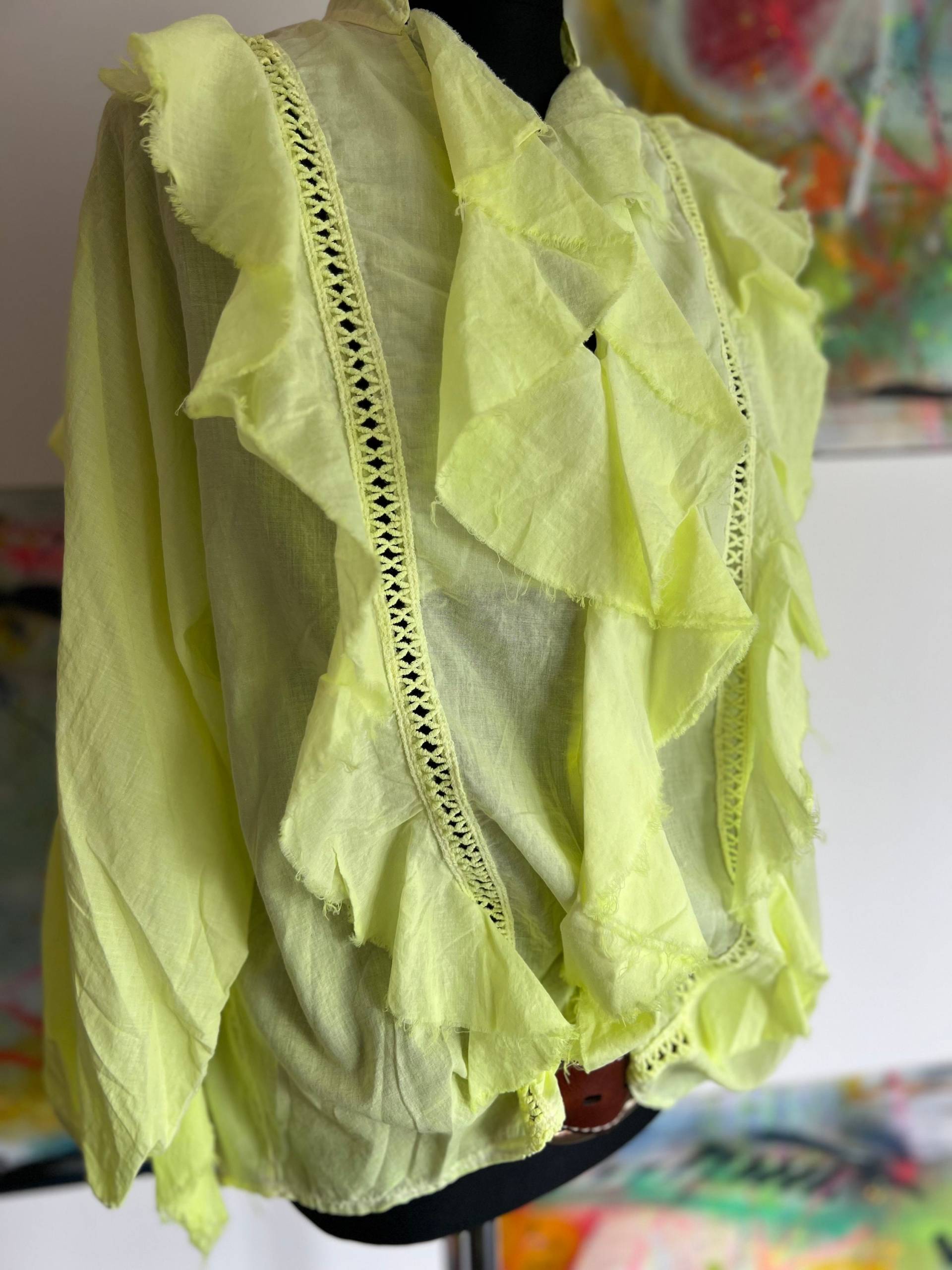 Bestickte Bluse//Boho Style//Neongelb//Spring//Sommer//Tunika Bluse// Bestickte Bluse//Boho Style//Neongelb//Spring//Sommer//Tunika Bluse// von Villakunterbunt12