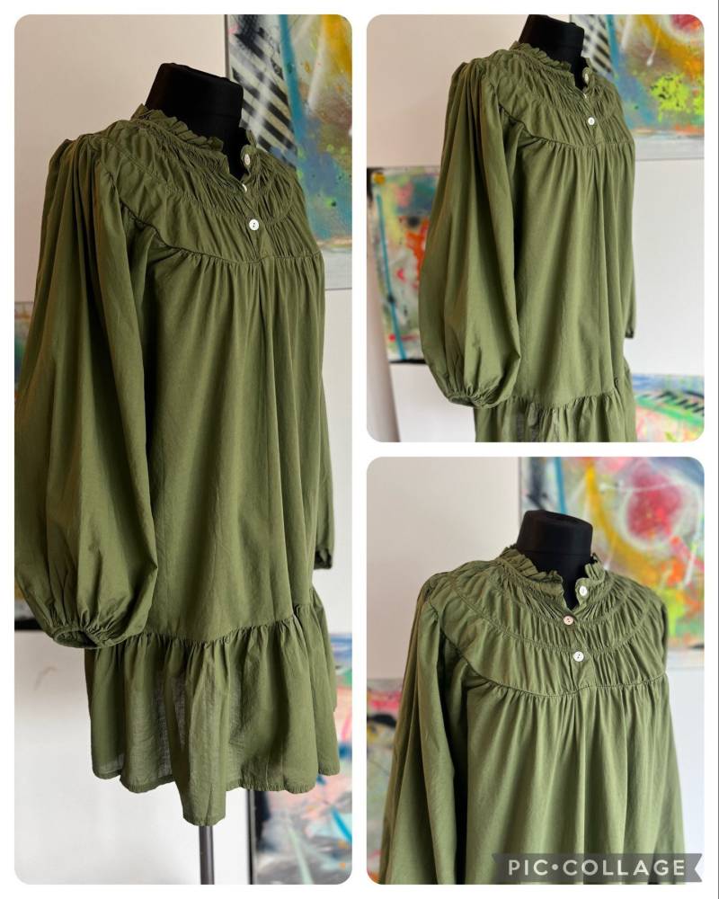 Hippie Kleid//Boho Style//Khaki//Knielanges Kleid// von Villakunterbunt12