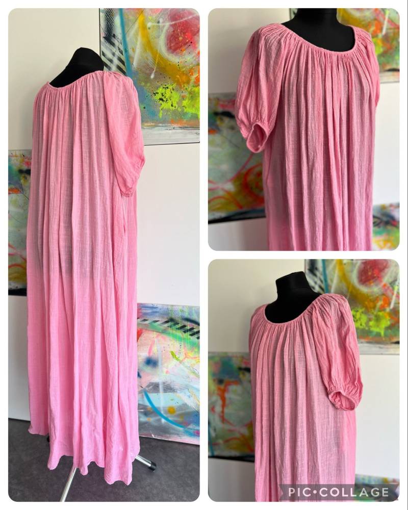Hippie Kleid//Boho Style//Leinen//Langes Kleid//Rosa// von Villakunterbunt12