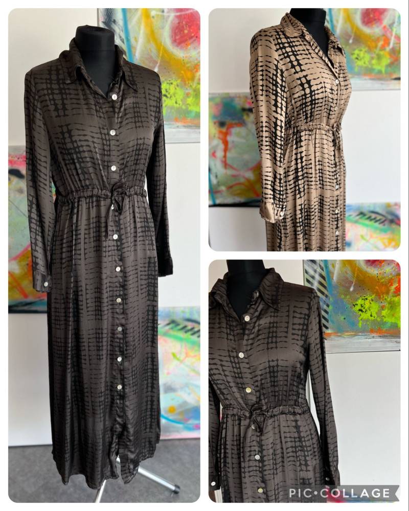 Langes Seidiges Kleid //Grau//Schwarz//Spring// Boho// Must Have// Oversized//Maxikleid//Gemustert// von Villakunterbunt12