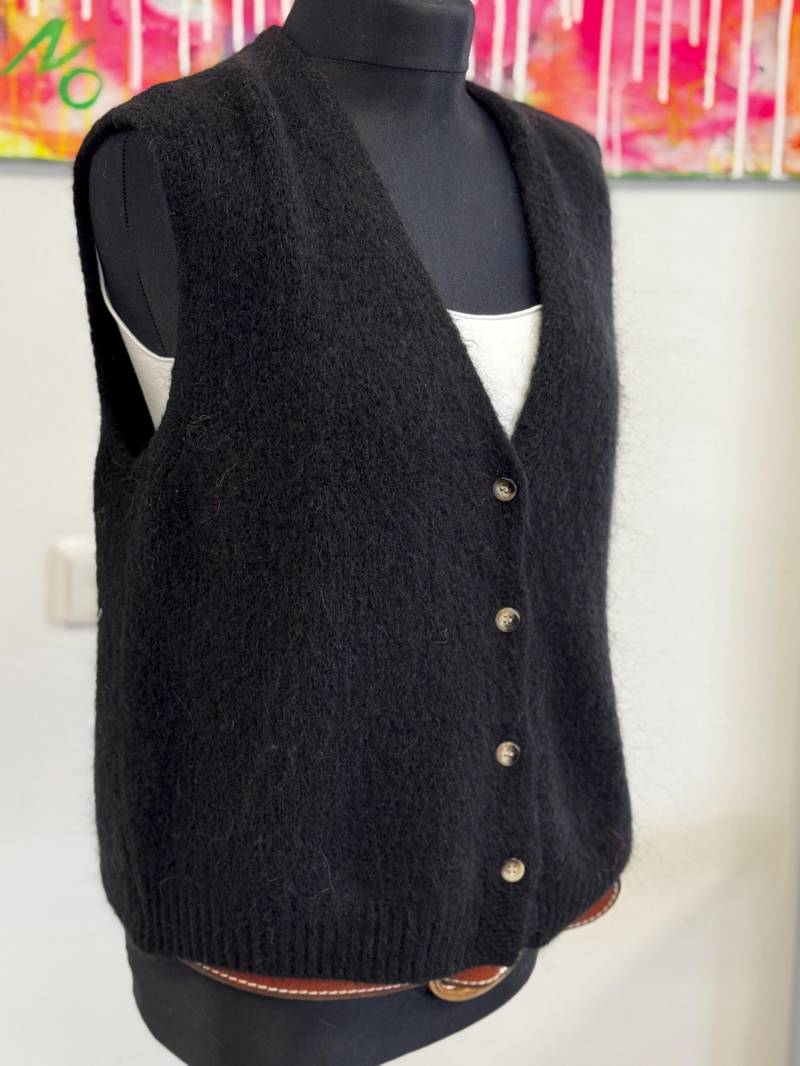 Pullunder//strickpullunder//strickweste//Größe 36-42//Schwarz//Kid Mohair// von Villakunterbunt12