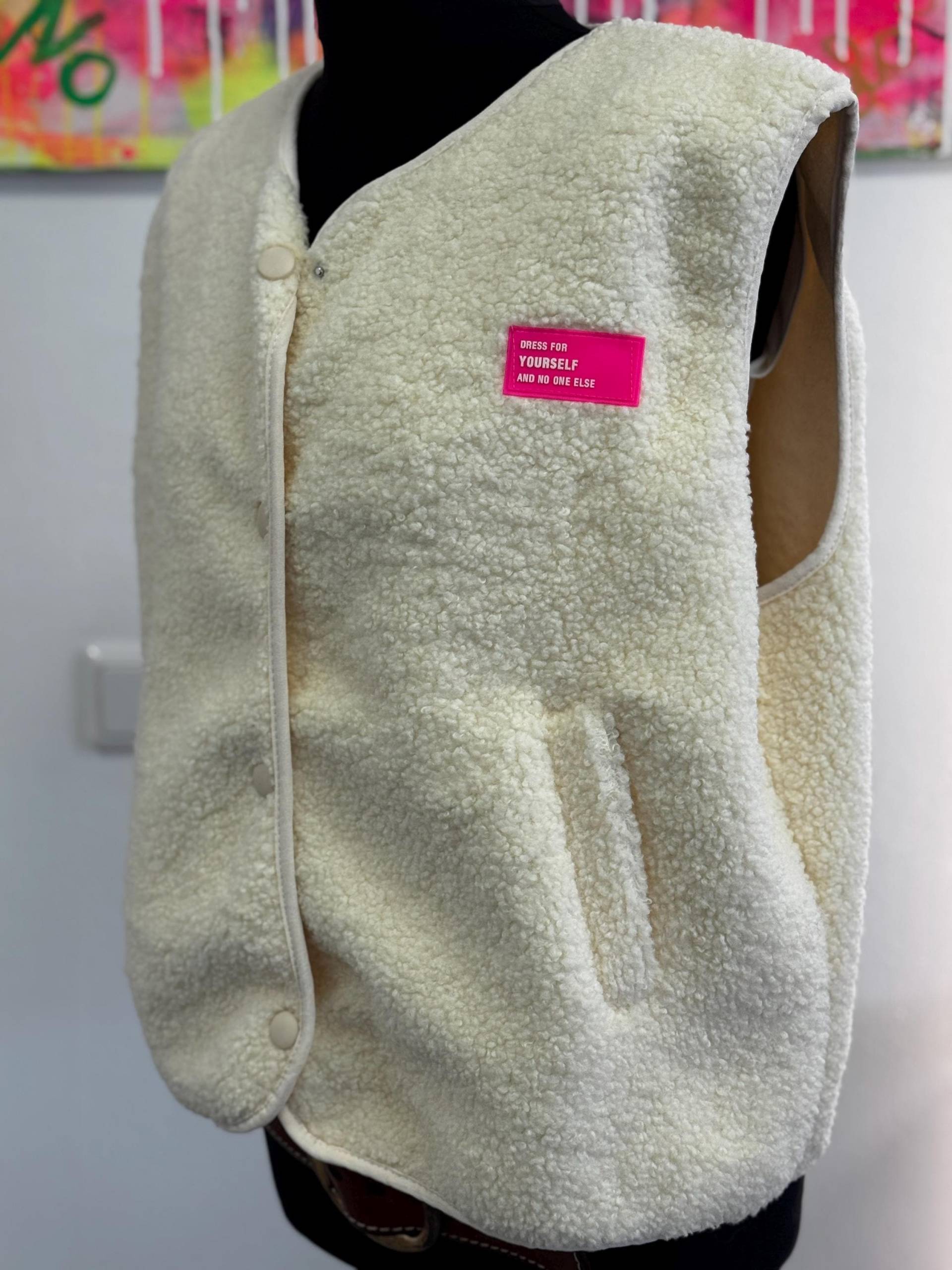 Teddy Weste //Größe 36-48//Must Have//Weiß//Oversized//Bunt von Villakunterbunt12