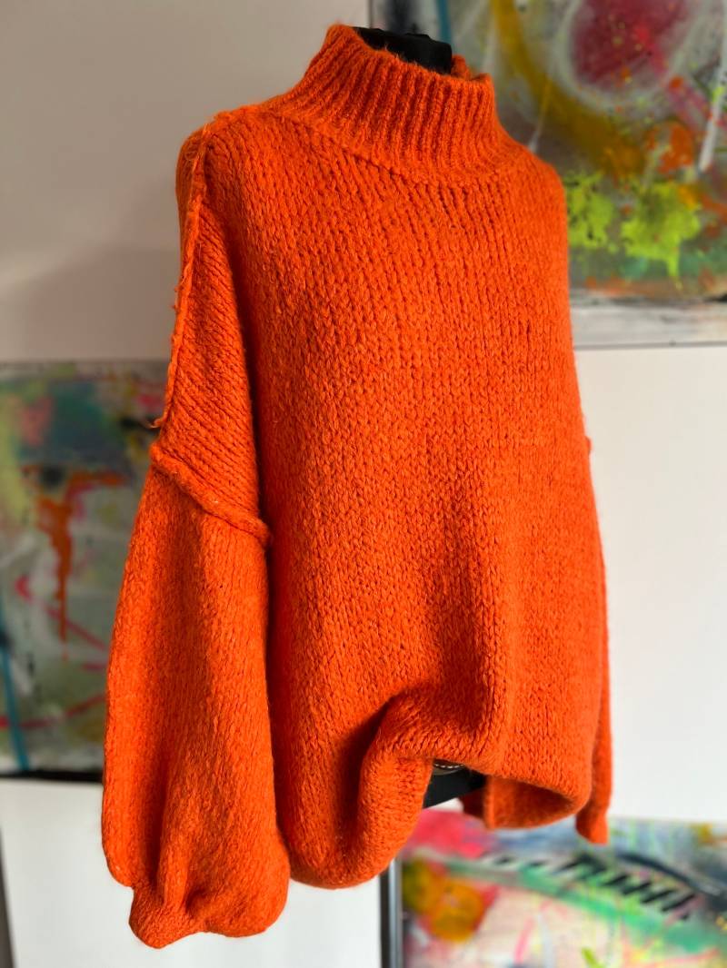 strickpulli//strickpullover//Orange//Größe 36-44//Grobstrick// von Villakunterbunt12