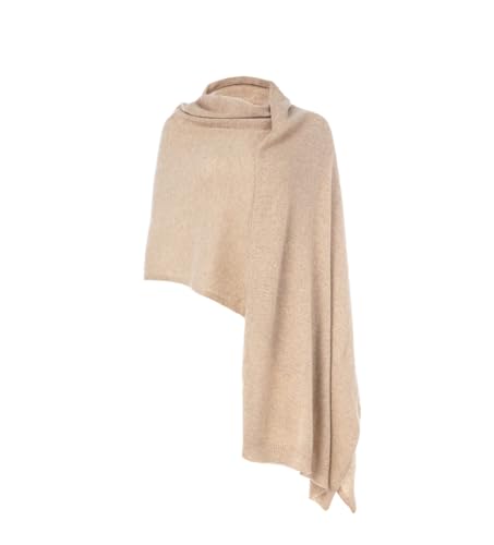 Villand Damen 100% reiner Kaschmir gestrickter Schal - Extra großer leichter Pashmina-Stola mit Geschenkbox (Camel) von Villand