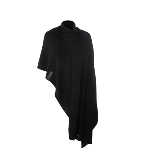 Villand Damen 100% reiner Kaschmir gestrickter Schal - Extra großer leichter Pashmina-Stola mit Geschenkbox (Schwarz) von Villand