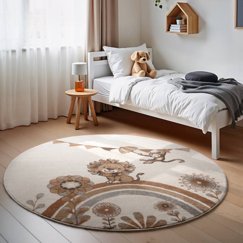 Villeroy & Boch Kinderteppich "Roar like a Lion" rund 9 mm Höhe Spielteppich weich, Kinderzimmer, Boho Kids Spielunterlage, Tieremotiv Villeroy & Boch Kinderteppich "Roar like a Lion" rund 9 mm Höhe Spielteppich weich, Kinderzimmer, Boho Kids Spielunterlage, Tieremotiv von Villeroy & Boch