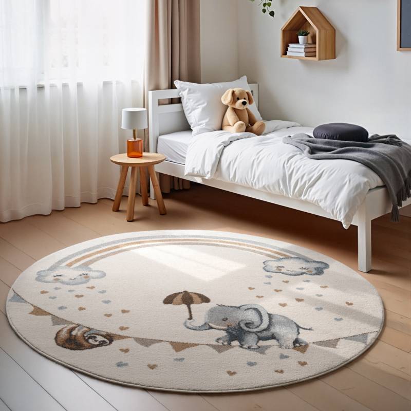 Villeroy & Boch Kinderteppich "Walk like an Elephant Rainbow" rund 9 mm Höhe Spielteppich weich, Kinderzimmer, Boho Kids Spielunterlage, Tieremotiv Villeroy & Boch Kinderteppich "Walk like an Elephant Rainbow" rund 9 mm Höhe Spielteppich weich, Kinderzimmer, Boho Kids Spielunterlage, Tieremotiv von Villeroy & Boch