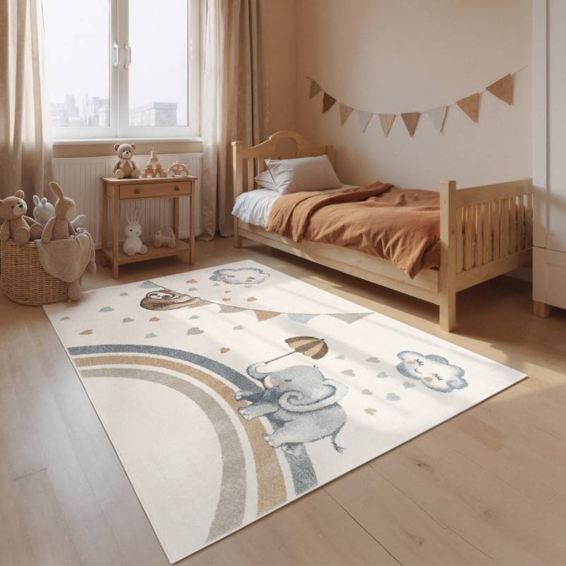 Villeroy & Boch Kinderteppich "Walk like an Elephant Rainy Party" rechteckig 9 mm Höhe Spielteppich weich, Kinderzimmer, Boho Kids Spielunterlage, Tieremotiv Villeroy & Boch Kinderteppich "Walk like an Elephant Rainy Party" rechteckig 9 mm Höhe Spielteppich weich, Kinderzimmer, Boho Kids Spielunterlage, Tieremotiv von Villeroy & Boch