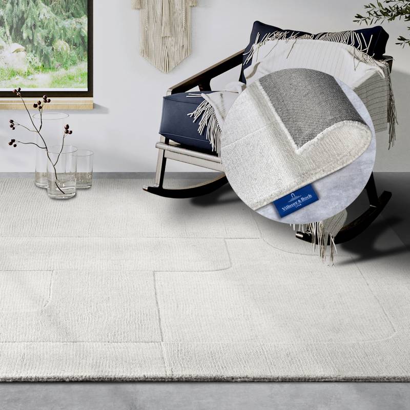Villeroy & Boch Wollteppich "Charlotte" rechteckig 10 mm Höhe Läufer, Handgewebt, Wolle, Natur, Läufer, Wohnzimmer, Geometrie von Villeroy & Boch