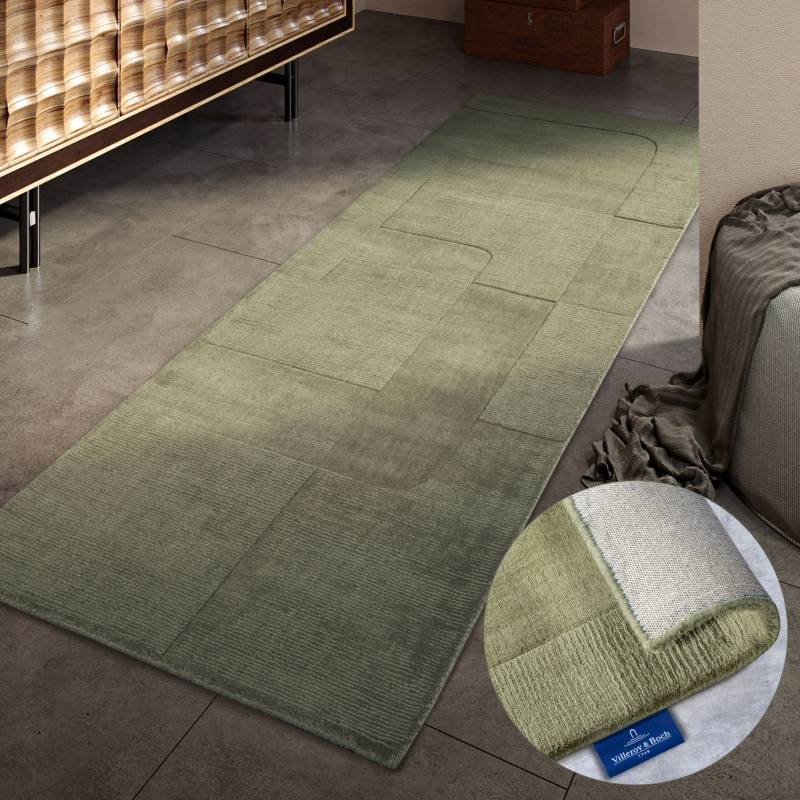 Villeroy & Boch Wollteppich "Charlotte" rechteckig 10 mm Höhe Läufer, Handgewebt, Wolle, Natur, Läufer, Wohnzimmer, Geometrie von Villeroy & Boch