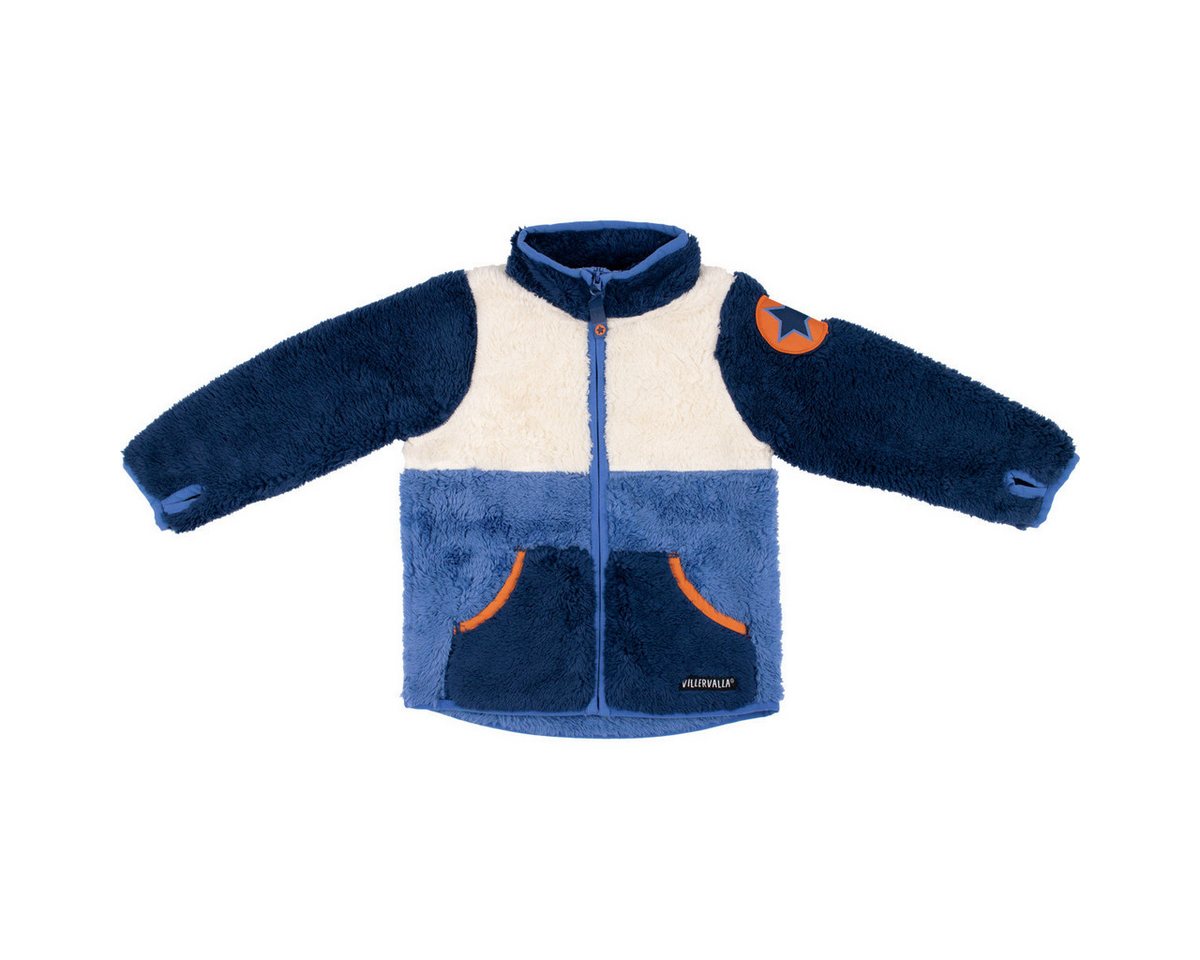 Villervalla Fleecejacke Colorblock Unisex Kinder Strickjacke, Übergangsjacke, Sweatjacke, Outdoorjacke, Wanderjacke von Villervalla