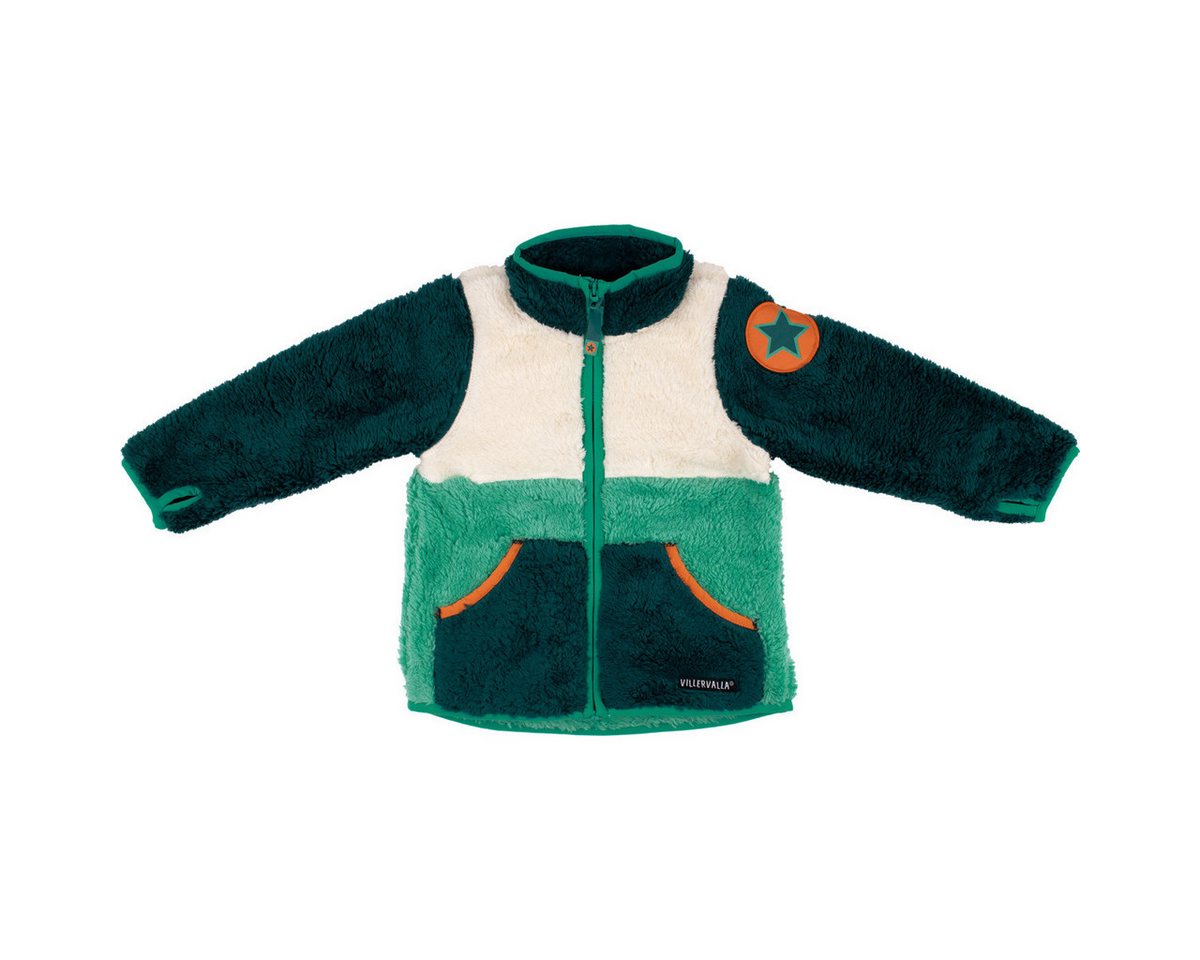 Villervalla Fleecejacke Colorblock Unisex Kinder Strickjacke, Übergangsjacke, Sweatjacke, Outdoorjacke, Wanderjacke von Villervalla