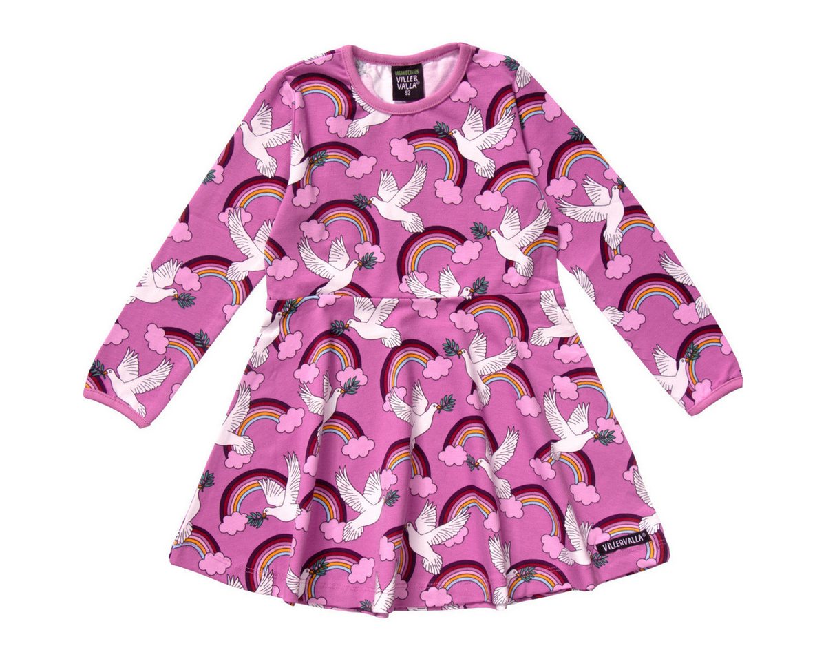 Villervalla Jerseykleid Regenbogen Peace Mädchen Bekleidung, Outfit, Dress, Robe, Sommerkleid von Villervalla