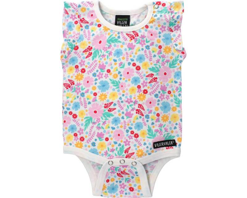 Villervalla Kurzarmbody Blume Mädchen Babybody mit kurzen Ärmeln, Bodysuit, Babybody, Einteiler, Basic-Body von Villervalla