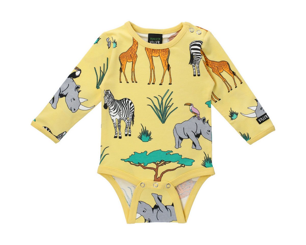 Villervalla Langarmbody Safari Unisex Kinder (1-tlg) Langarm Einteiler, Body, Longsleeve-Body, Bodysuit, Stretchbody von Villervalla