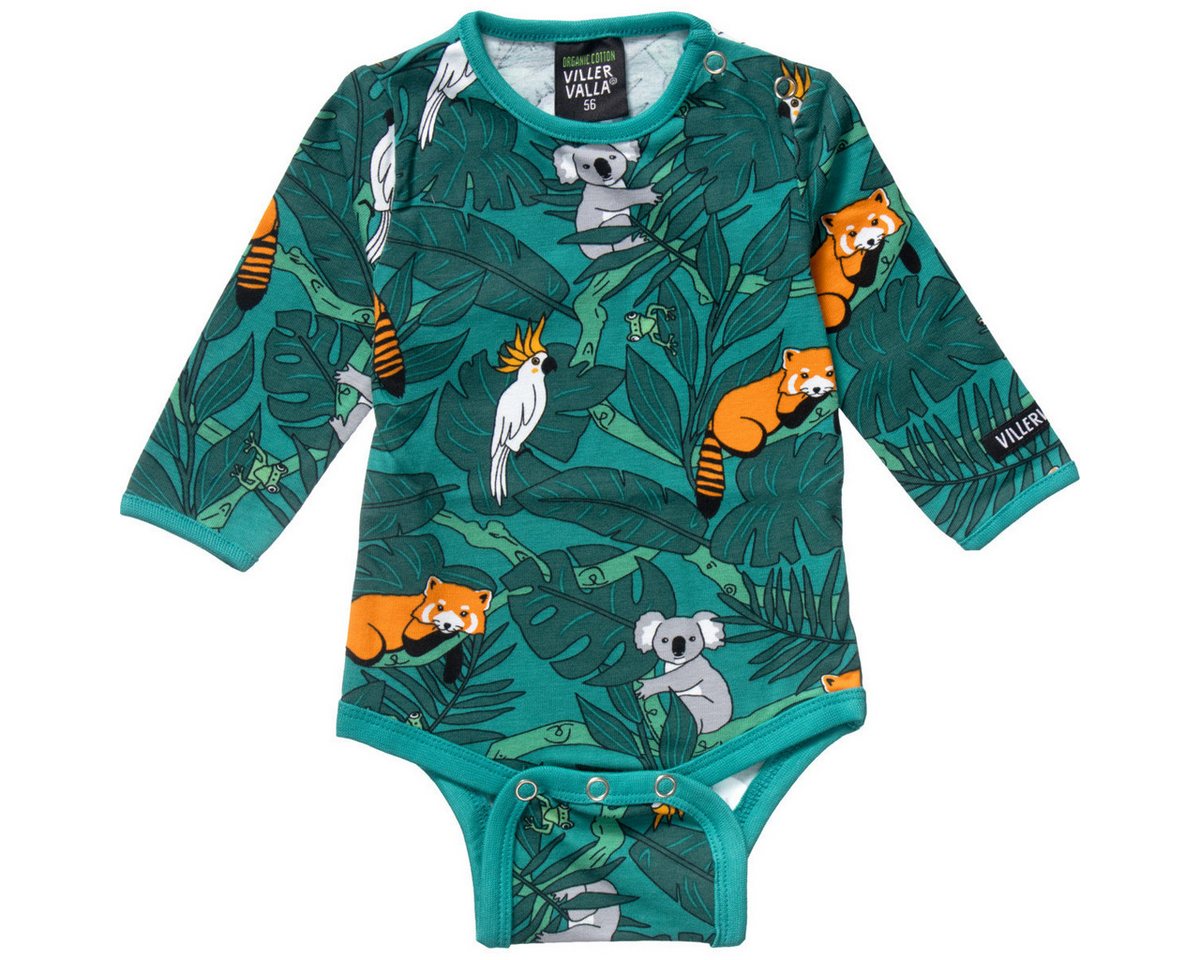 Villervalla Langarmbody Wildtiere Unisex Kinder (1-tlg) Langarm Einteiler, Body, Longsleeve-Body, Bodysuit, Stretchbody von Villervalla